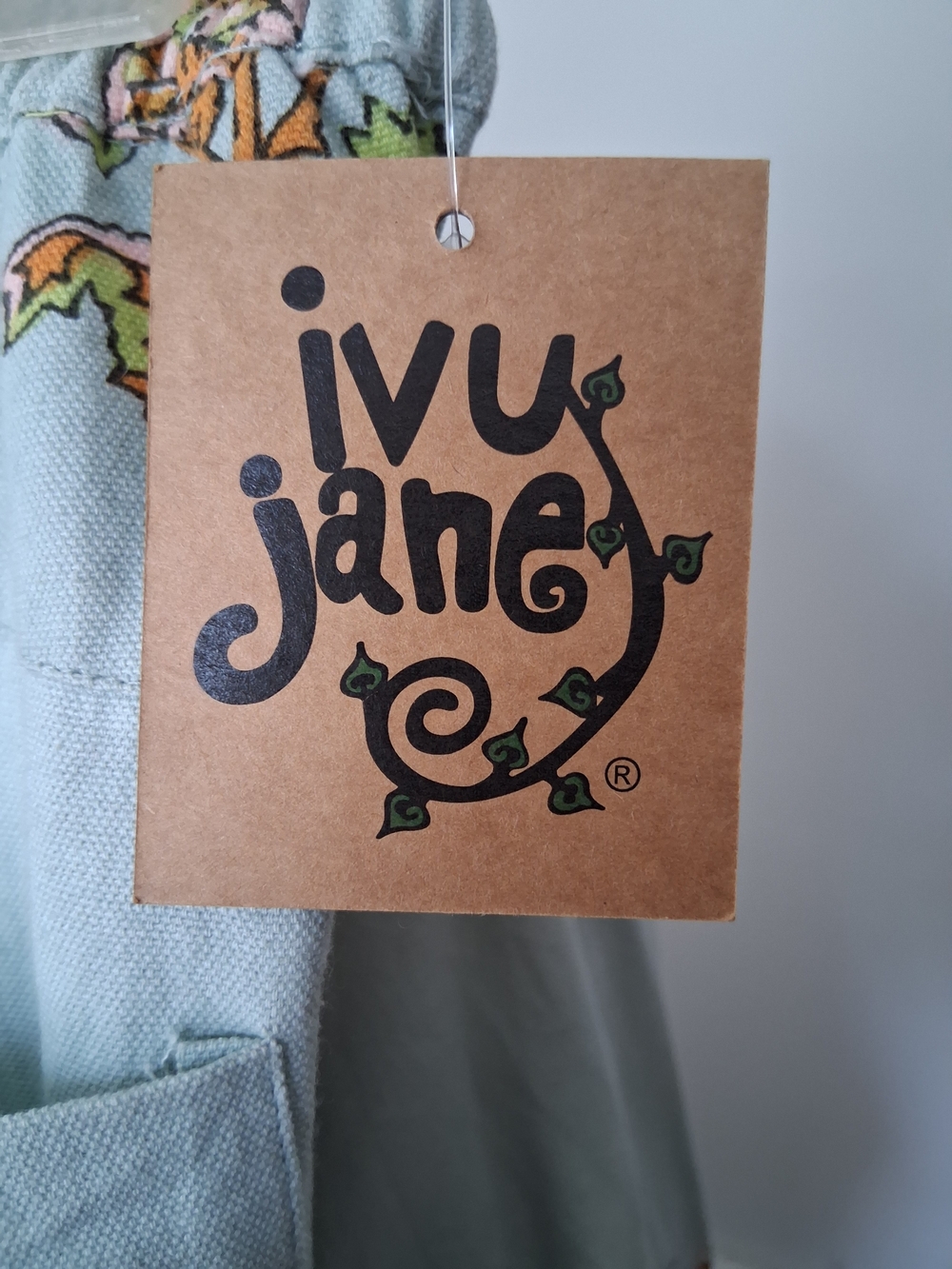 ivy jane Set. Light Blue Floral Embroidered Jacket with Pink Flower Buttons. - Picture 3 of 6